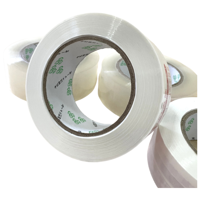 How does the design of large-roll adhesive tape reduce replacement frequency and improve packing efficiency?