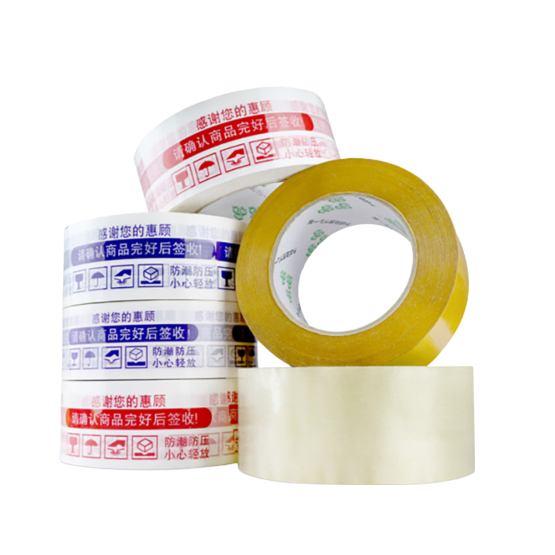 How does the transparency of the adhesive tape allow for barcode scanning and content verification without opening the package?